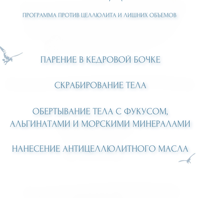 СПА программа против целлюлита и лишних объемов- морские водоросли