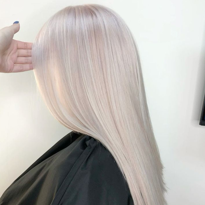 Блондирование корней  на длинные волосы