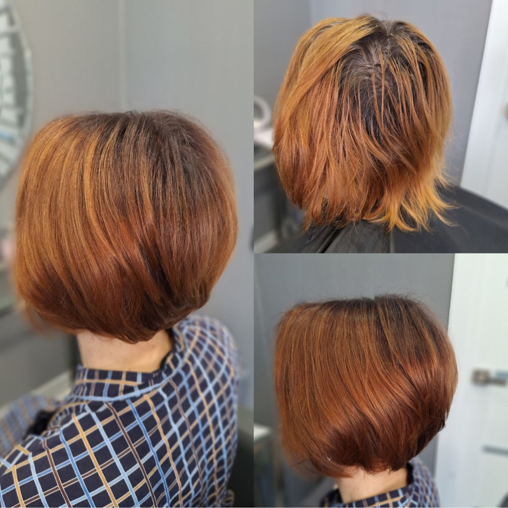 Окрашивание в один тон на средние (до плеч) волосы (Краситель Loreal)