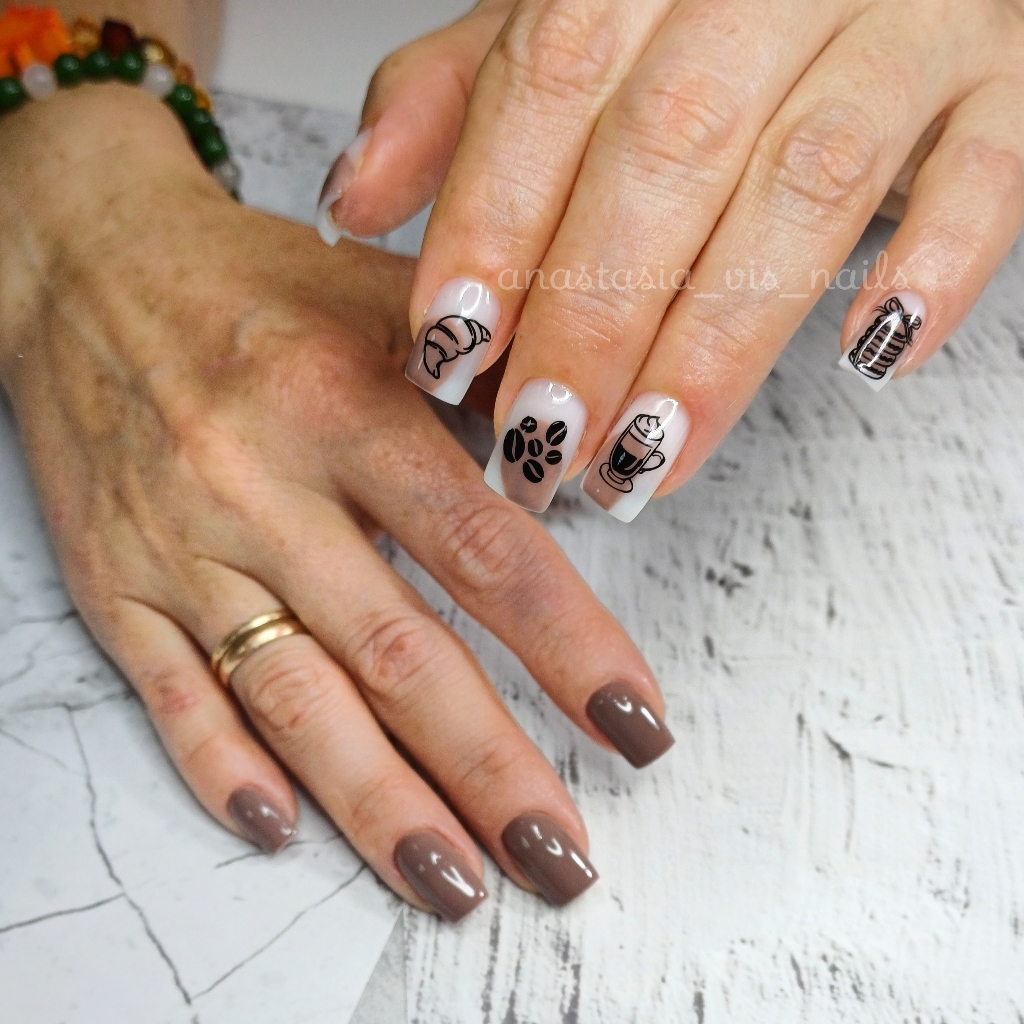 Маникюр с покрытием гель-лаком (короткая и средняя длина ; дизайн френч на ГЕЛЬ / другие дизайны на 1-5 ногтей)