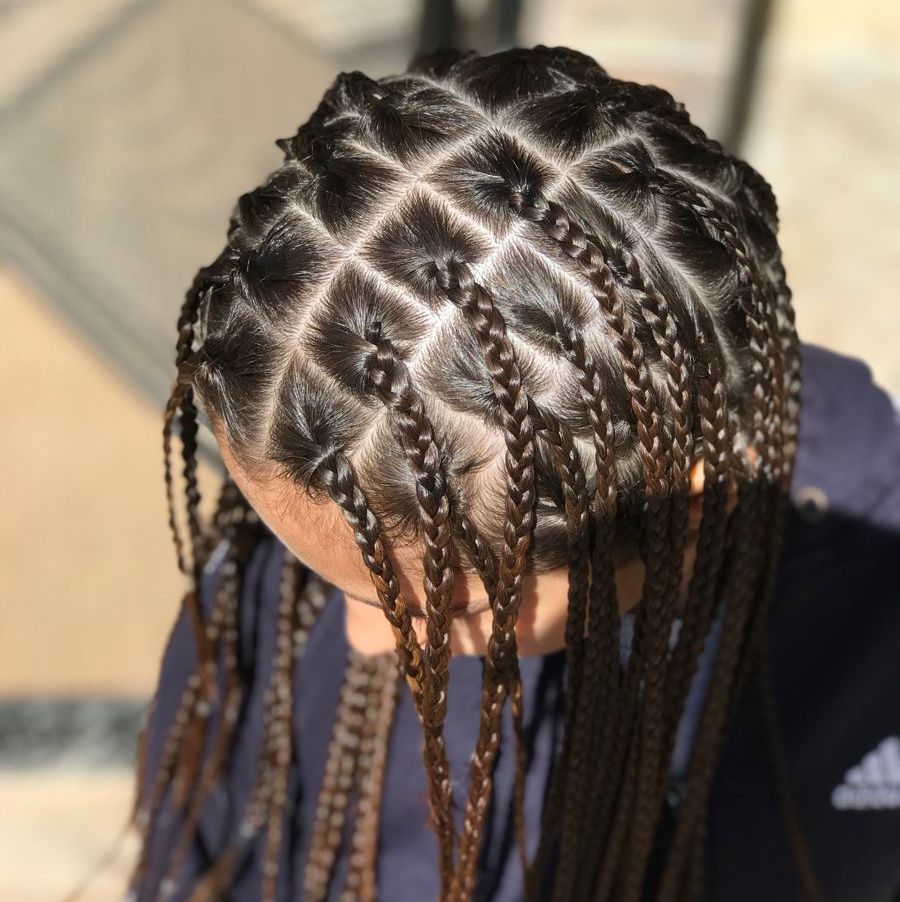 Косы точечно по голове из своих волос (афроклассика). Время плетения и стоимость зависит от количества кос, в среднем 3000-5000₽, 2-3 часа.