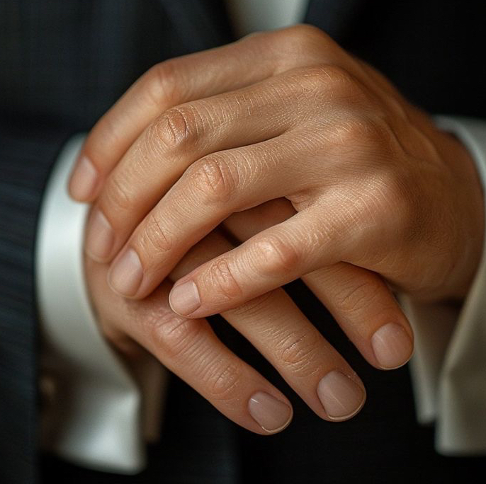 Мужской комбинированный маникюр.