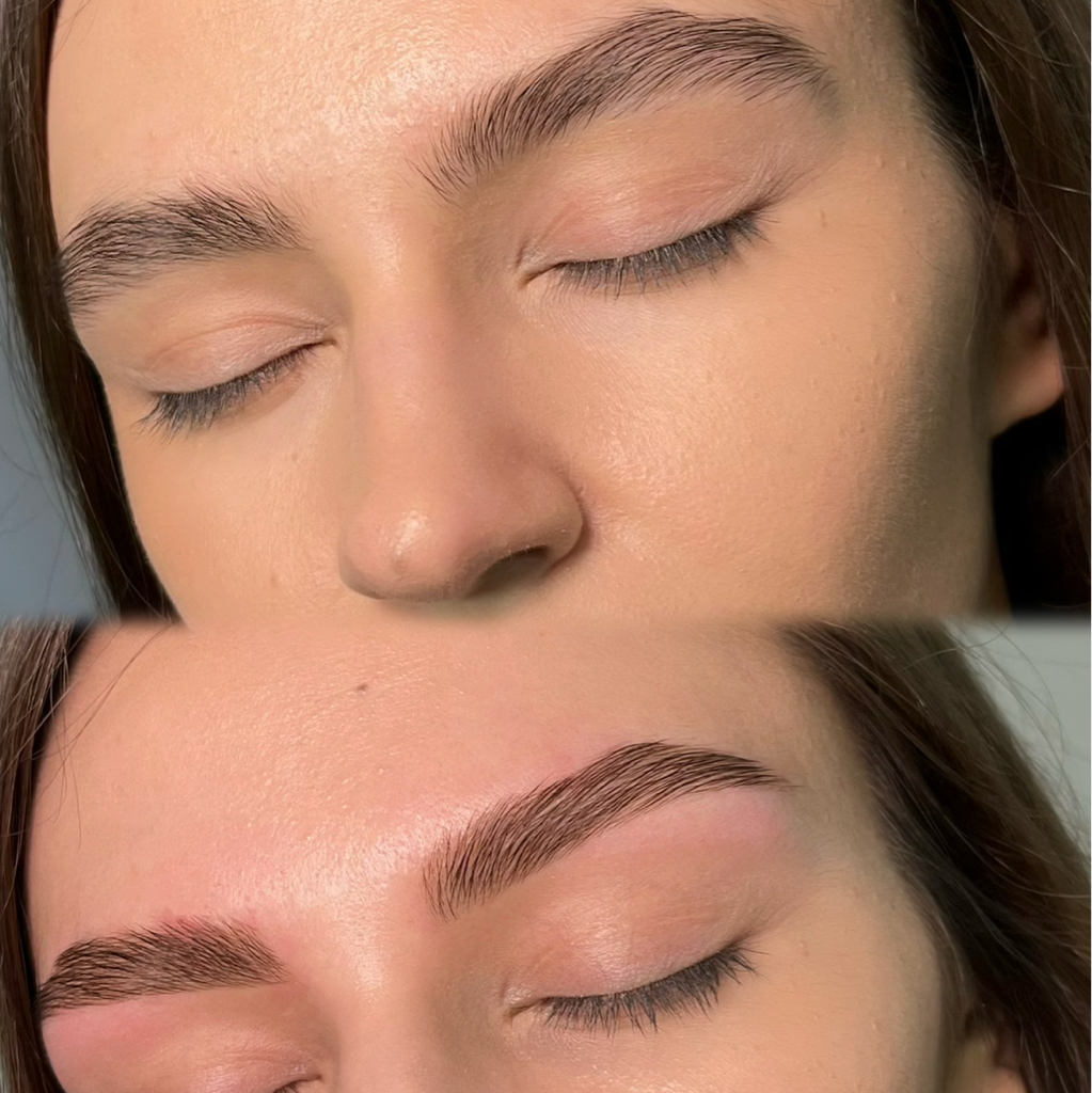 Осветление + окрашивание + коррекция бровей