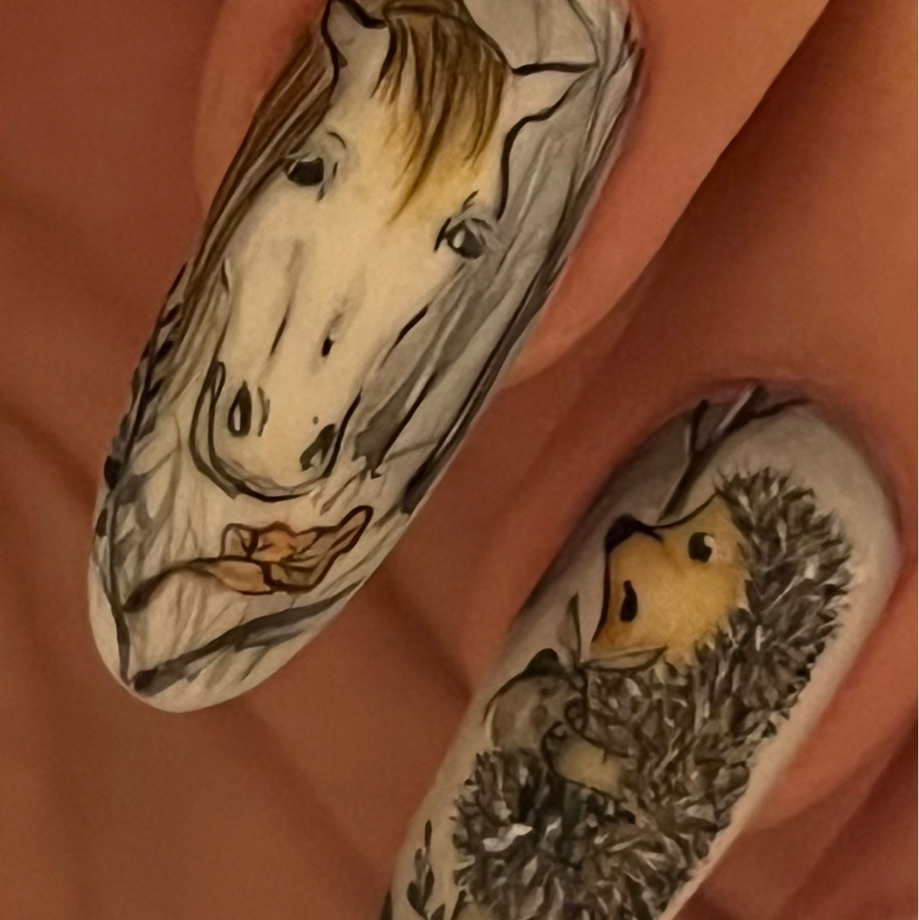 Рисунок на ногтях от руки