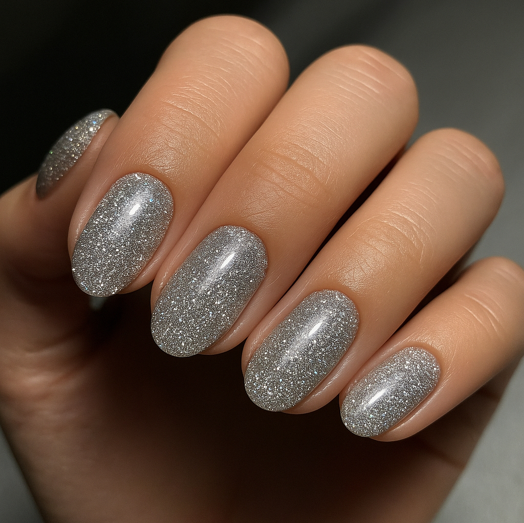 Дизайн 10 ногтей (втирка, кошачий глаз, песок, битое стекло, камифубики, блестки, слайдеры, фольга, светоотражающие лаки)