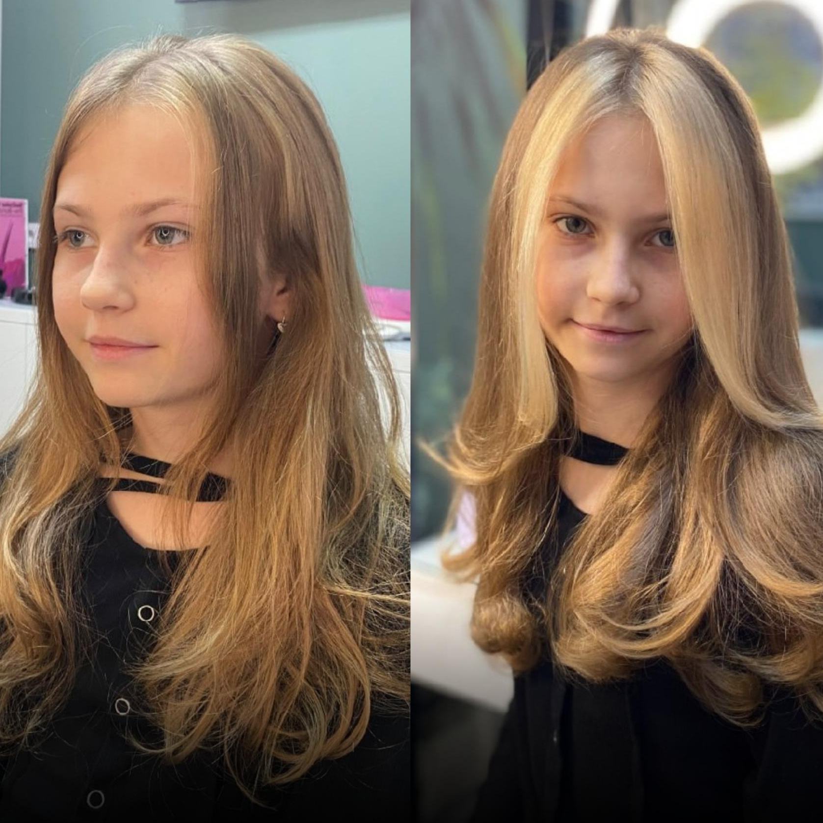 Частичное осветление/контуринг длинных волос