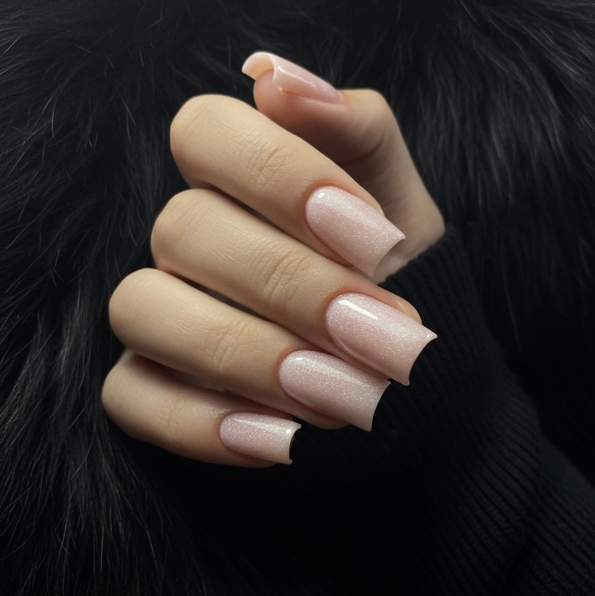 Маникюр с покрытием однотон