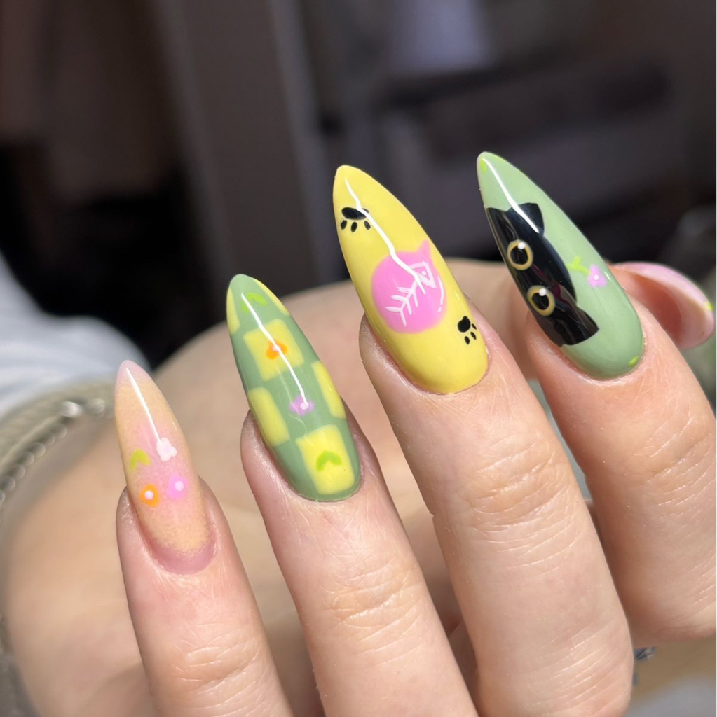 Сложный дизайн всех ногтей