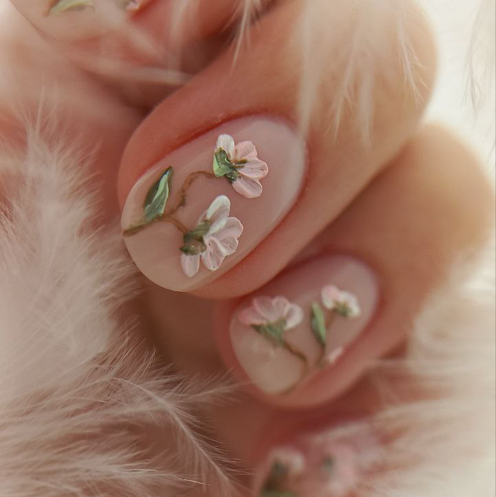 Масляная роспись ногтей за 1 ноготь