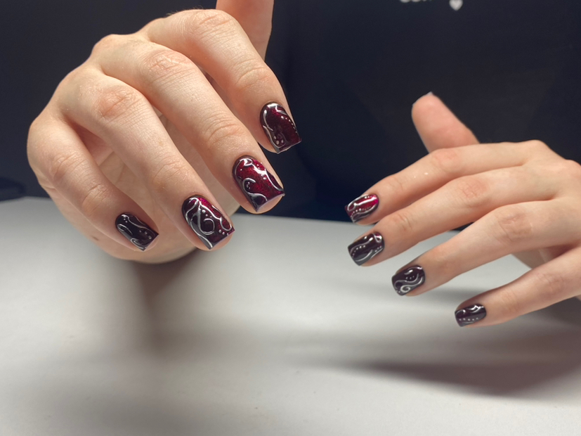 Маникюр с покрытием короткая длина