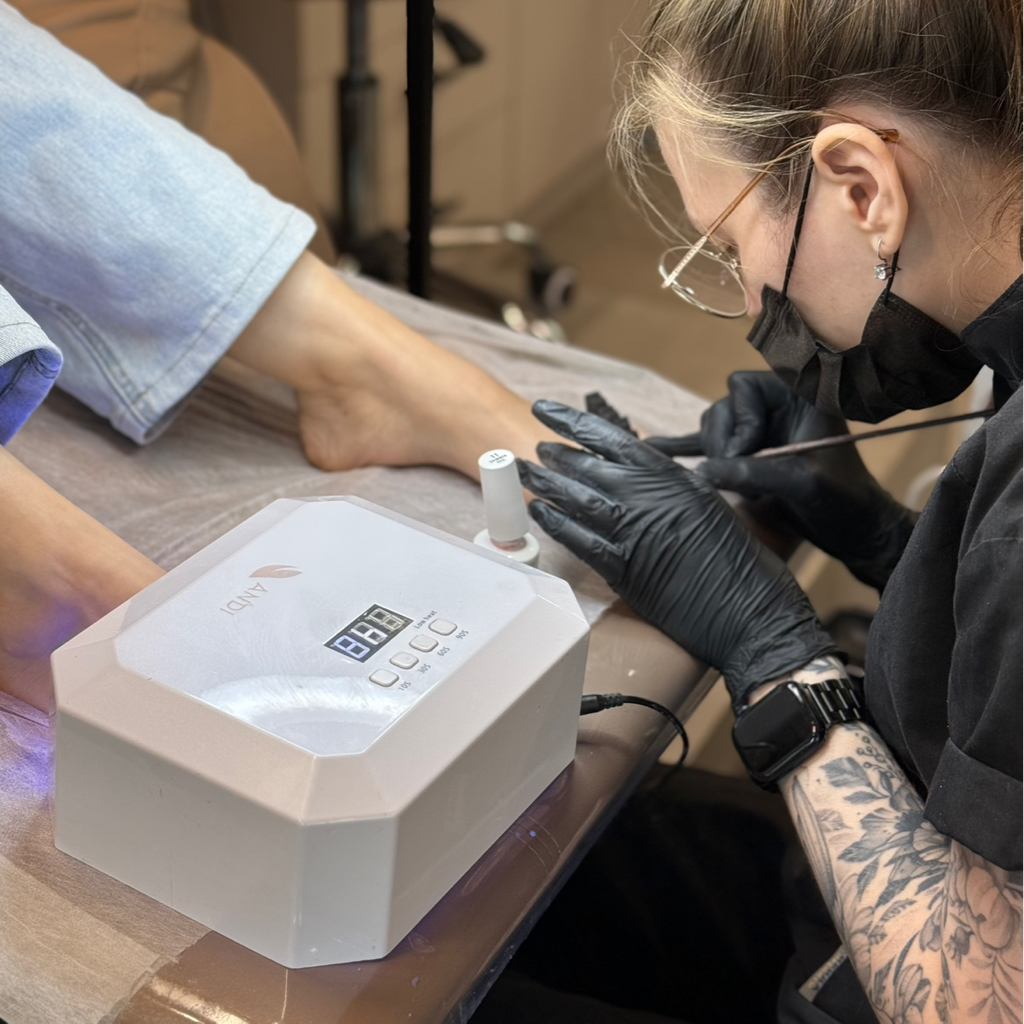 Полный SMART педикюр с покрытием (с обработкой стопы)