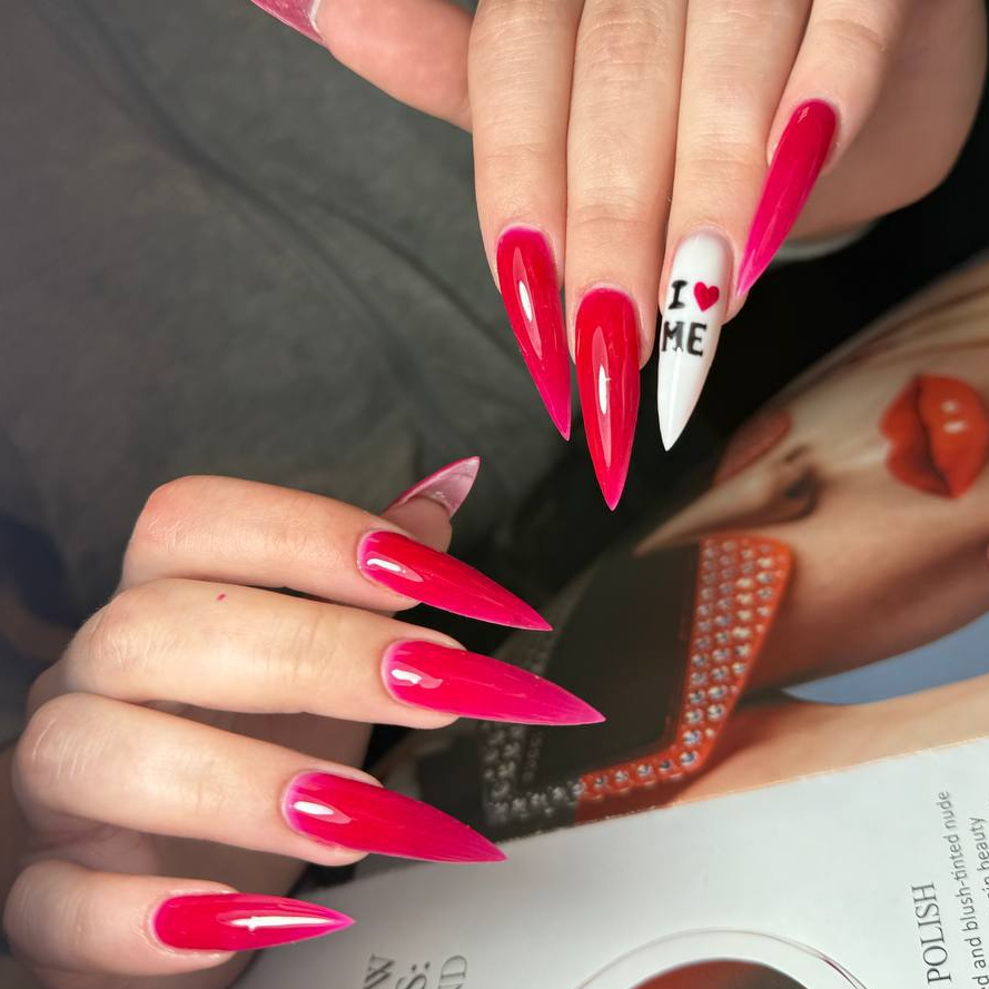 Наращивание ногтей в цвет геля(длина 3-5)