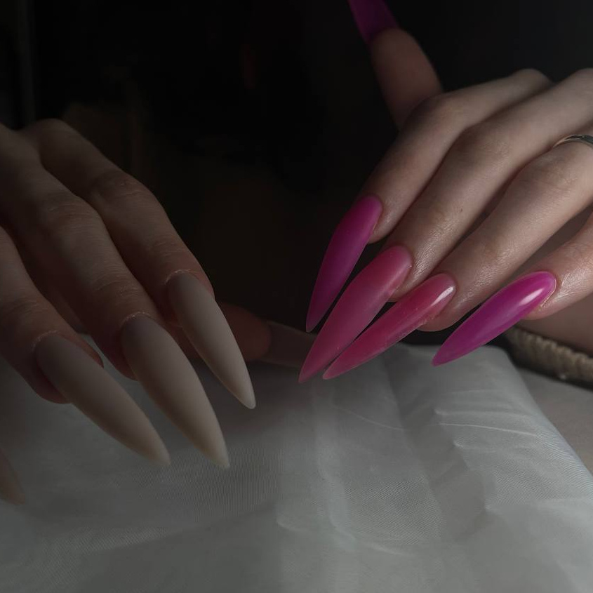 Наращивание ногтей в цвет геля (длина 5-7)