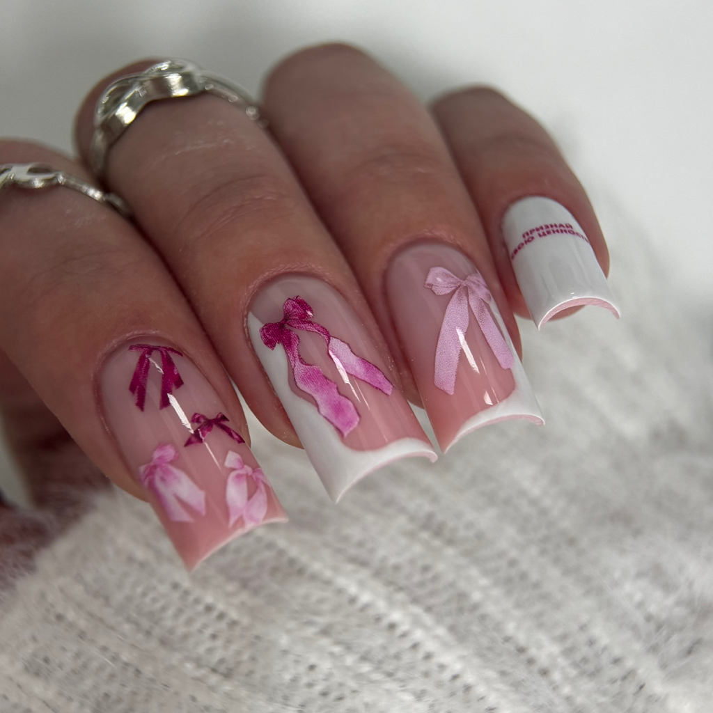 Маникюр с покрытием + сложный дизайн