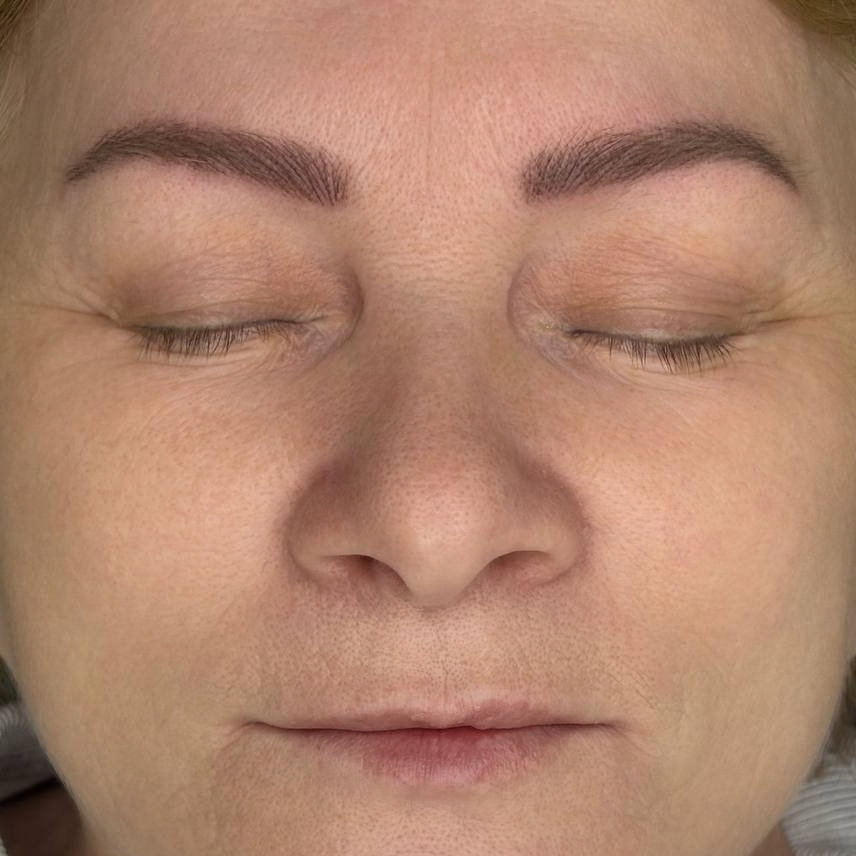 Брови в технике «волоски» вторичная процедура