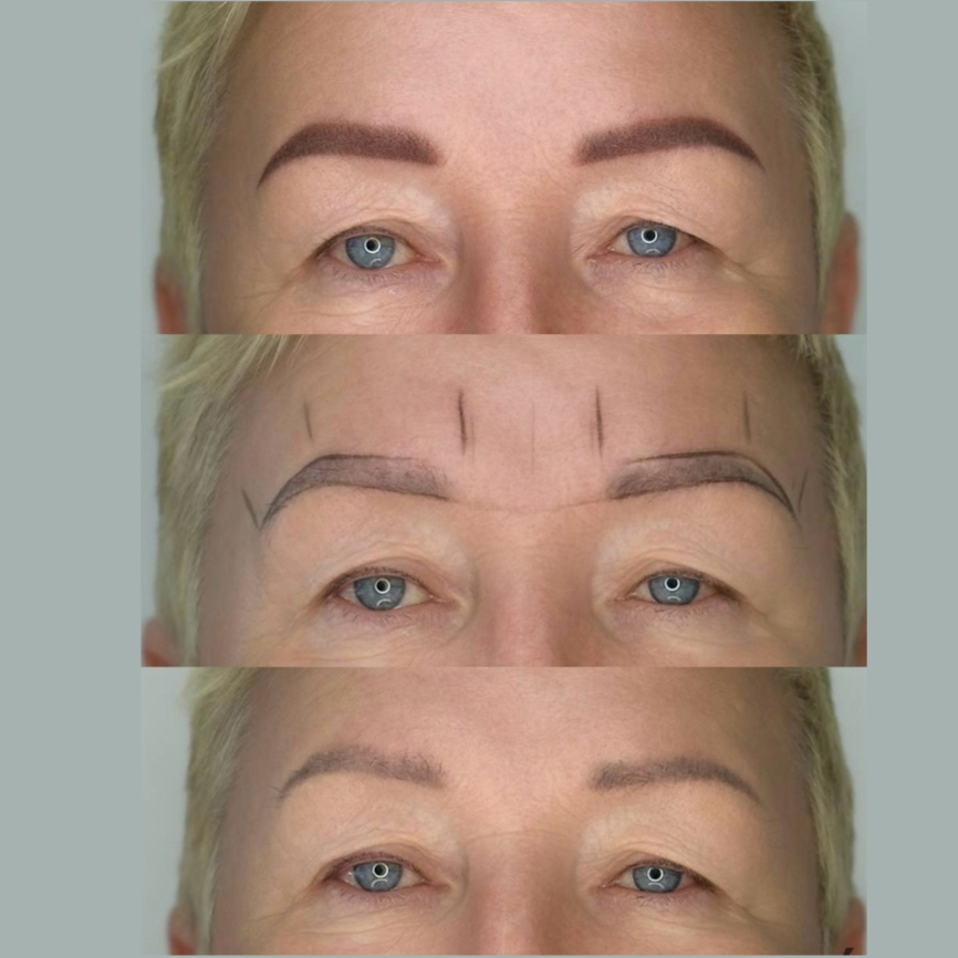 Перекрытие татуажа (исправление цвета и формы бровей)