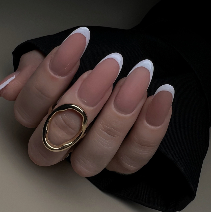 Маникюр + укрепление +покрытие гель лаком + Френч