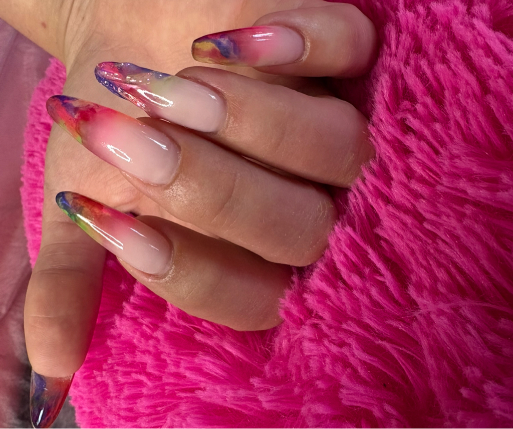 Наращивание ногтей витраж/выкладной френч