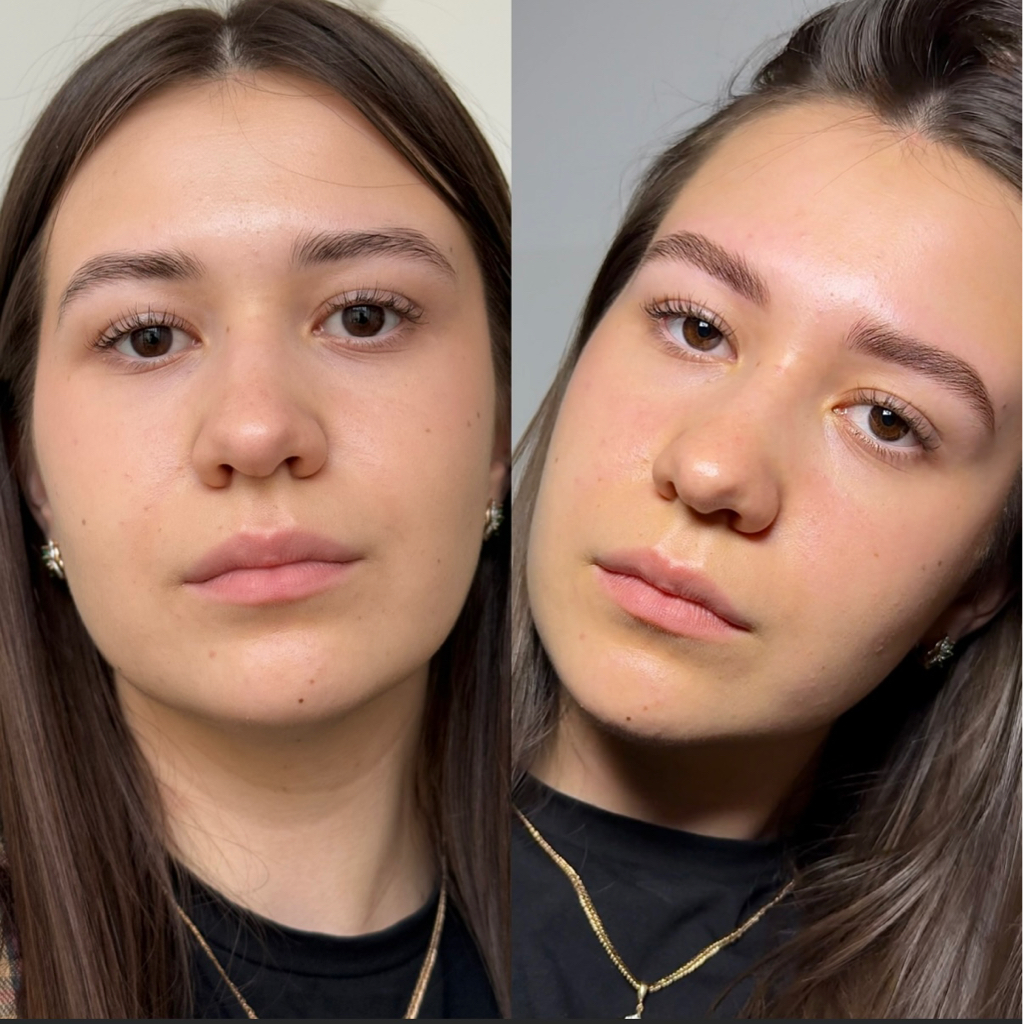 Осветление+окрашивание+коррекция бровей