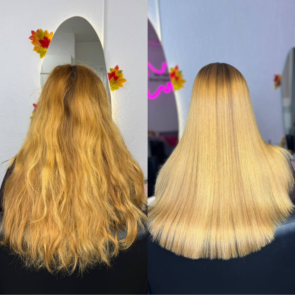 Кератиновое выпрямление волос