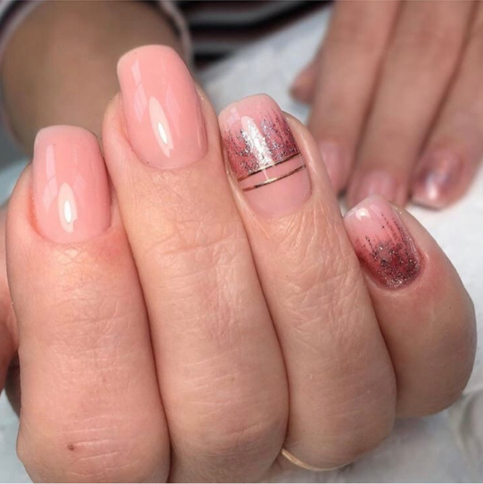 Маникюр с покрытием гель-лак и дизайном + укрепление (стажер)