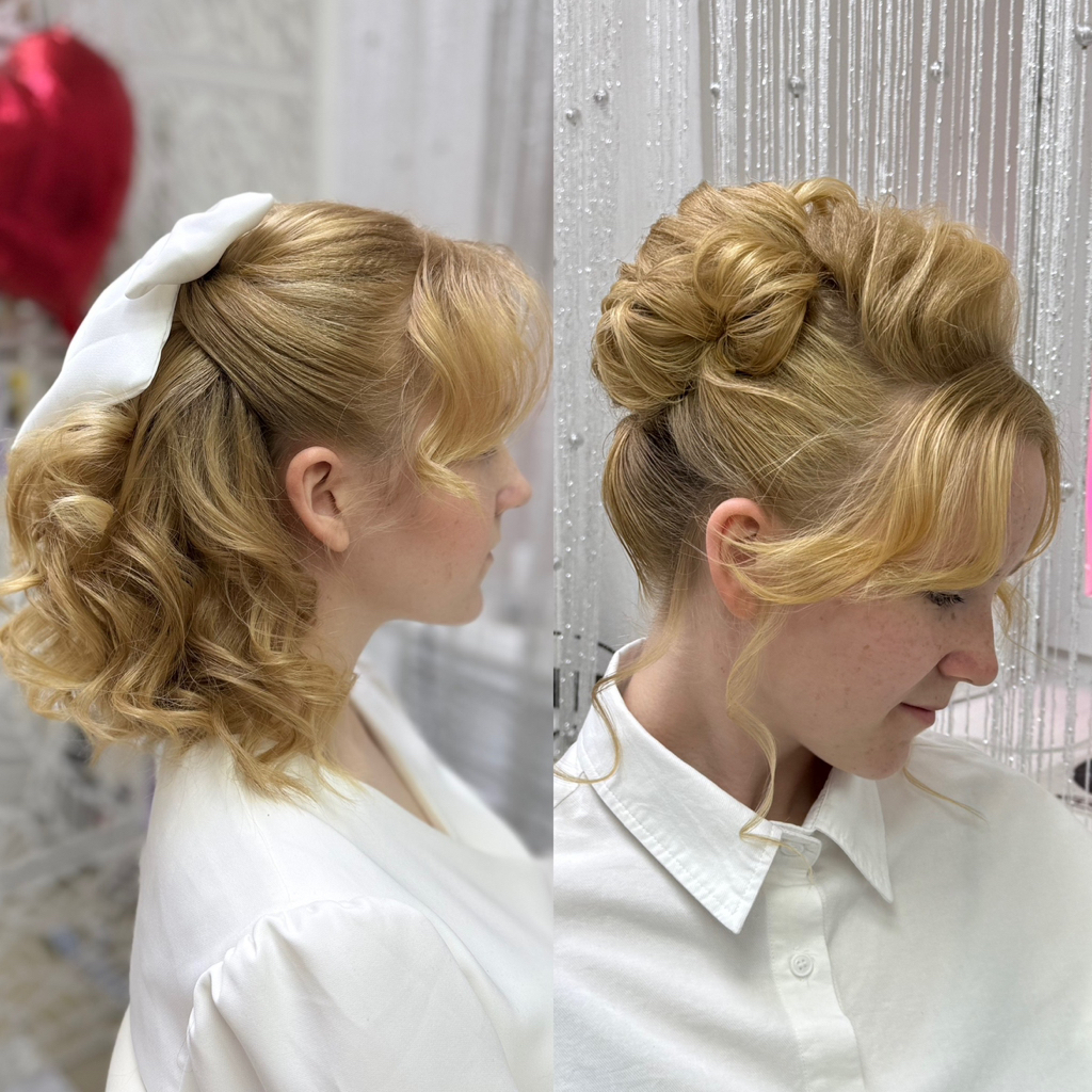 Макияж и причёска (волосы до плеч)