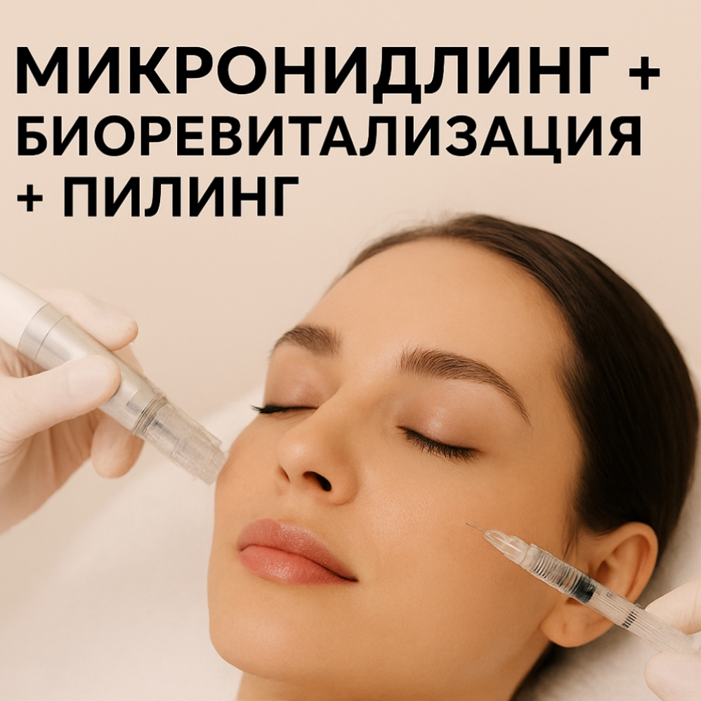 🔥Микронидлинг + биоревитализация +пилинг