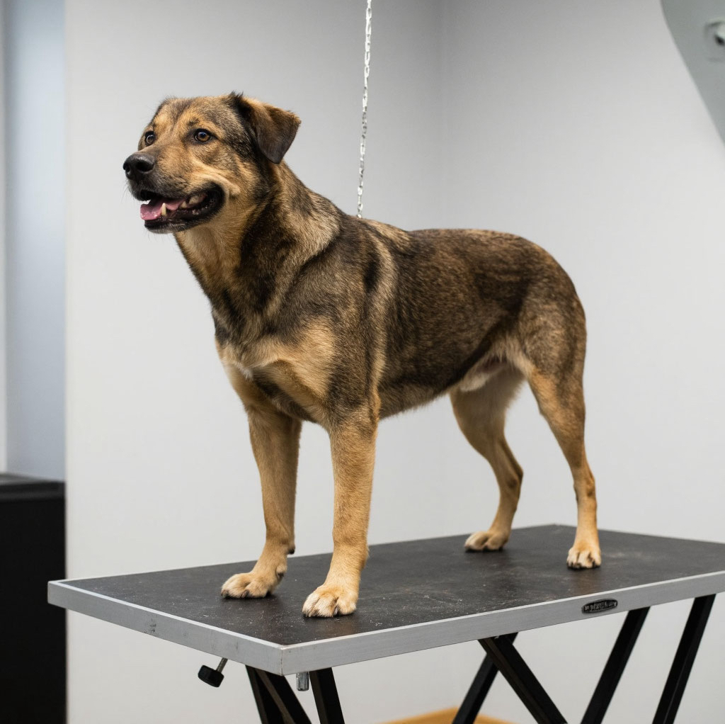 Метис крупный (до 70см) короткая шерсть комплекс услуг(стрижка,либо экспресс линька)