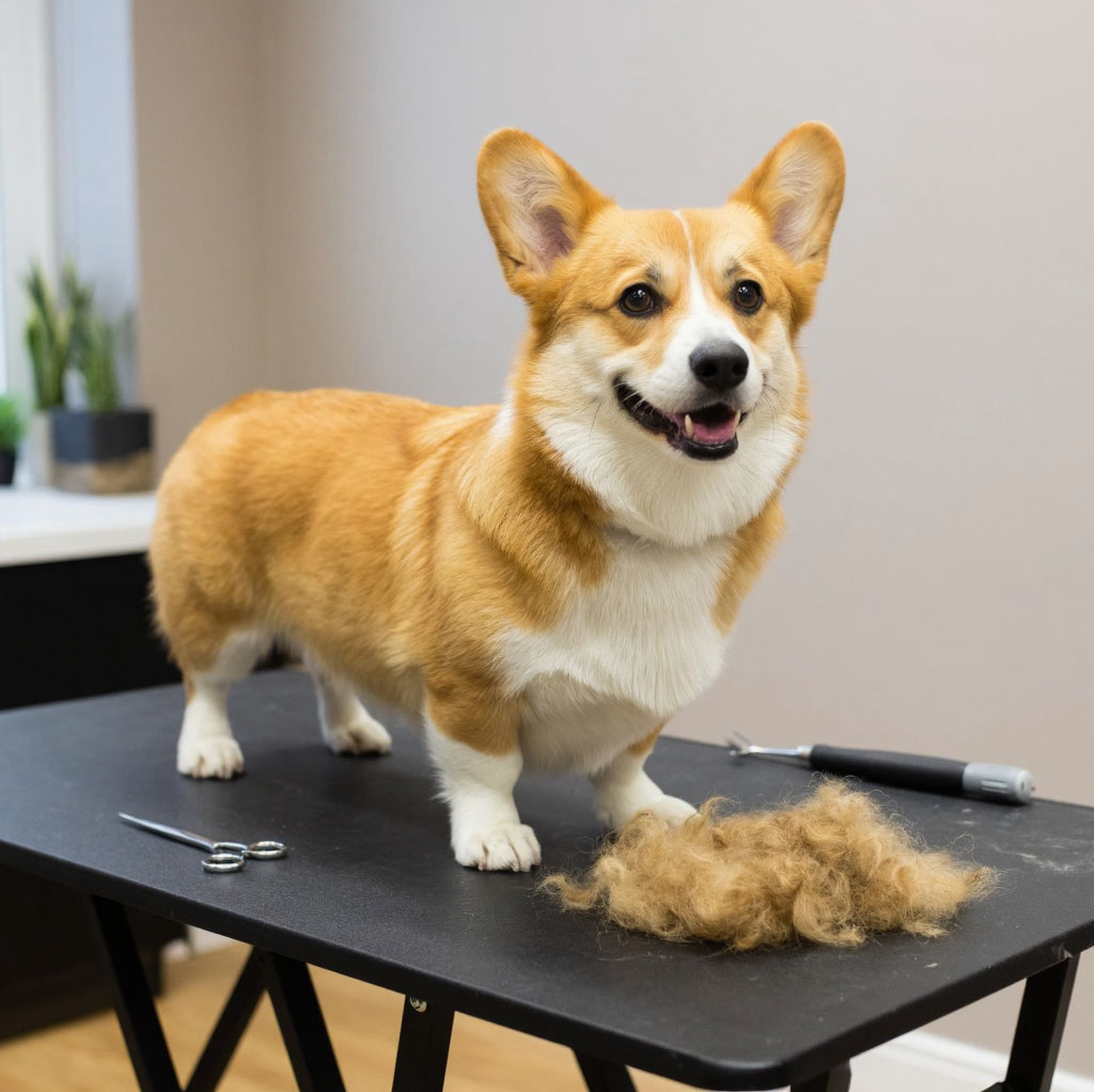 Вельш корги экспресс линька