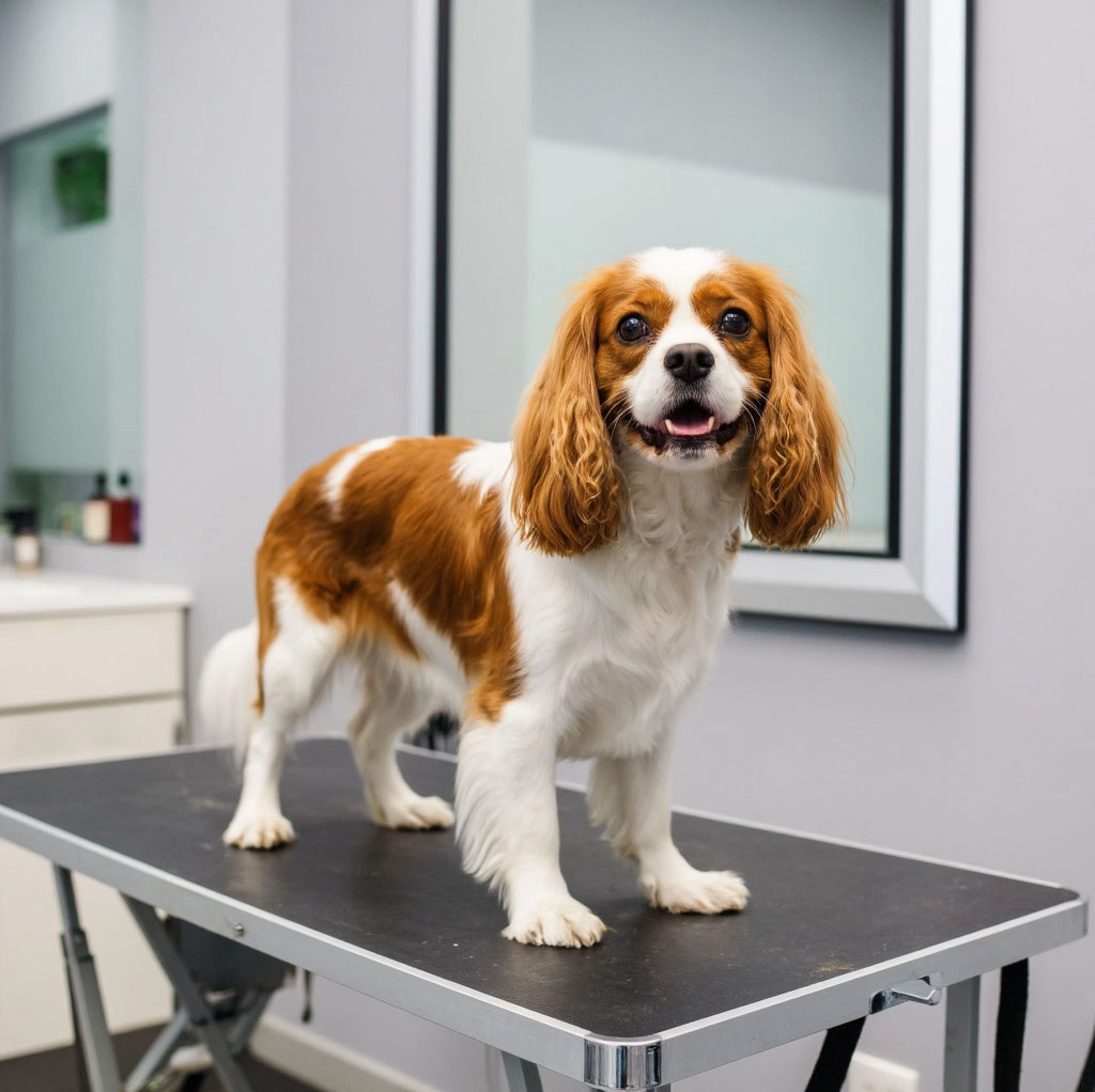 Кавалер Кинг чарльз спаниель комплекс с породными линиями, либо стрижка под щен