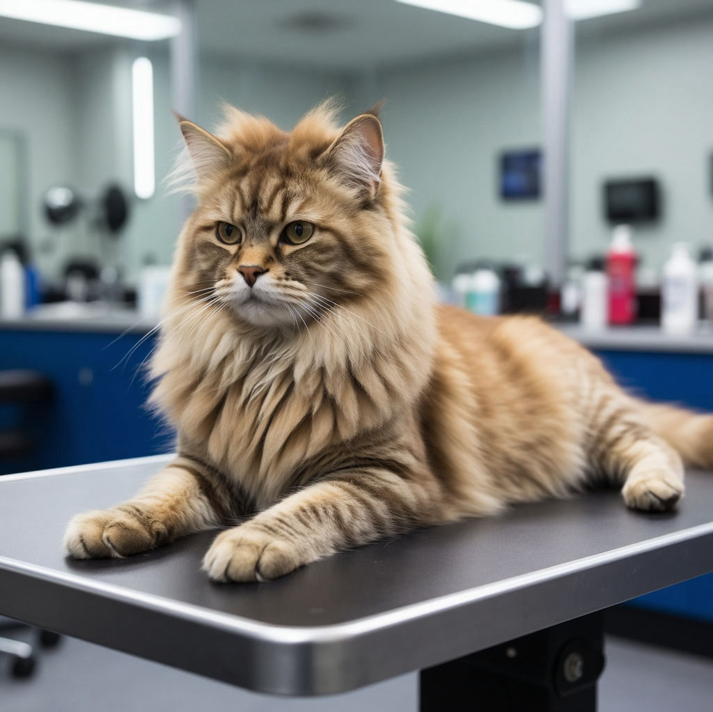 Кошка длинношерстная экспресс линька