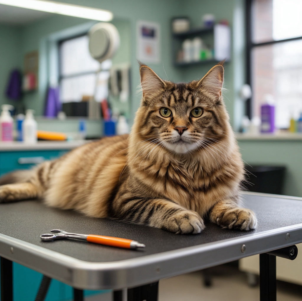 Кошка мейн кун мытье