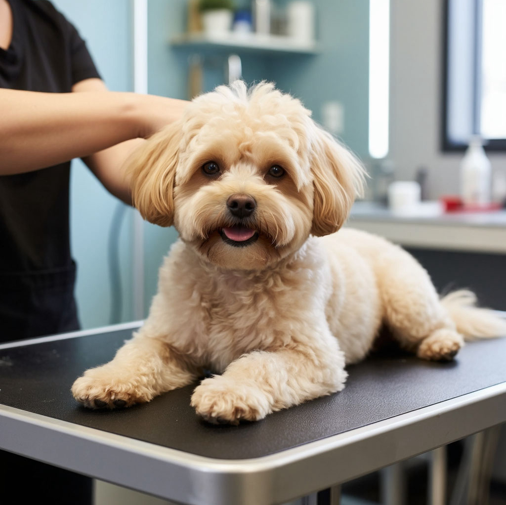 Мальтипу Комплекс Услуг Стрижка Ножницами( под щенка, корпус от 1 см) вычесывание колтунов считается дополнительной услугой