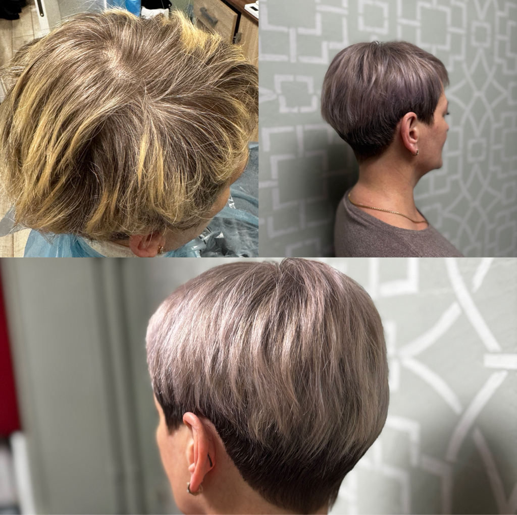 Мелирование.  Без стоимости материалов.  Короткие волосы. ( до уха )