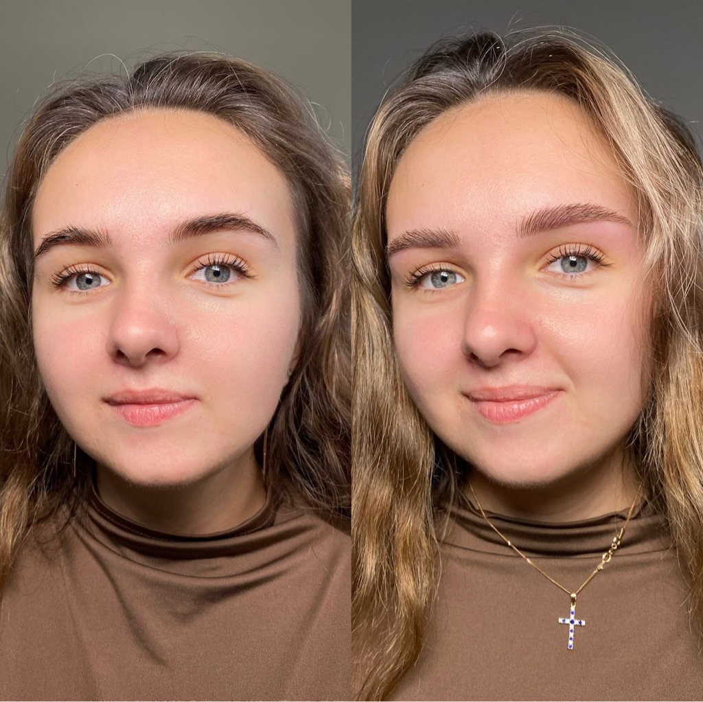 Осветление бровей