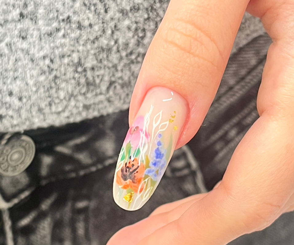Коррекция наращенных ногтей и любой дизайн/ correction of nail extension + any design