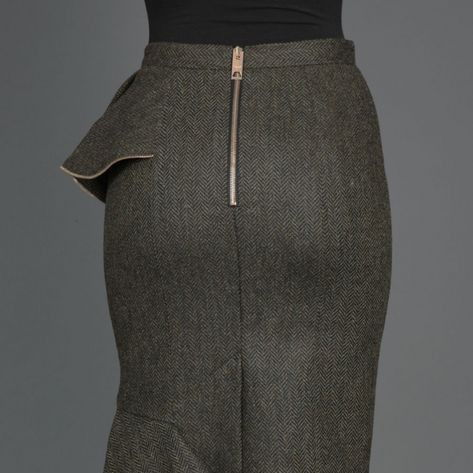 Замена молнии не потайной,  юбка