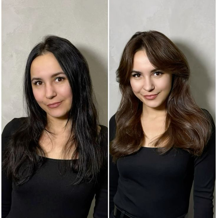 Самый бережный ,,выход из черного,, 1-2 тона ниже  плеч ( ❗️не смывка и не порошок) (2 этапа краской)