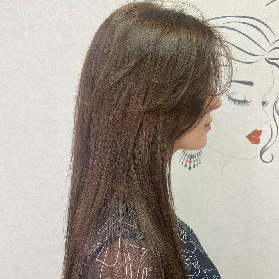 Окрашивание корней длинные волосы