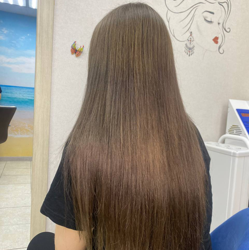 Окрашивание в один тон длинные волосы