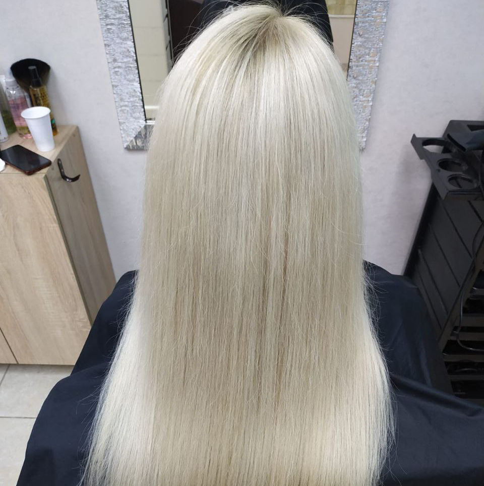 Обесцвечивание корней длинные волосы