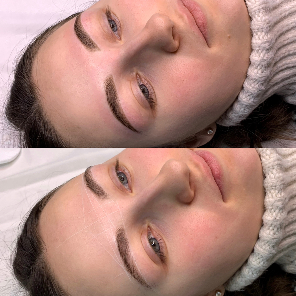 Коррекция и окрашивание бровей краской