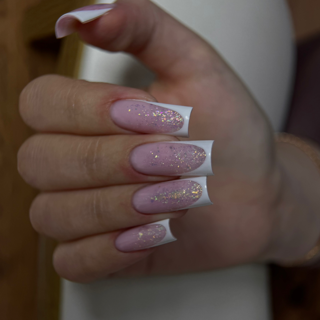 Маникюр с покрытием длинные ногти + сложный дизайн