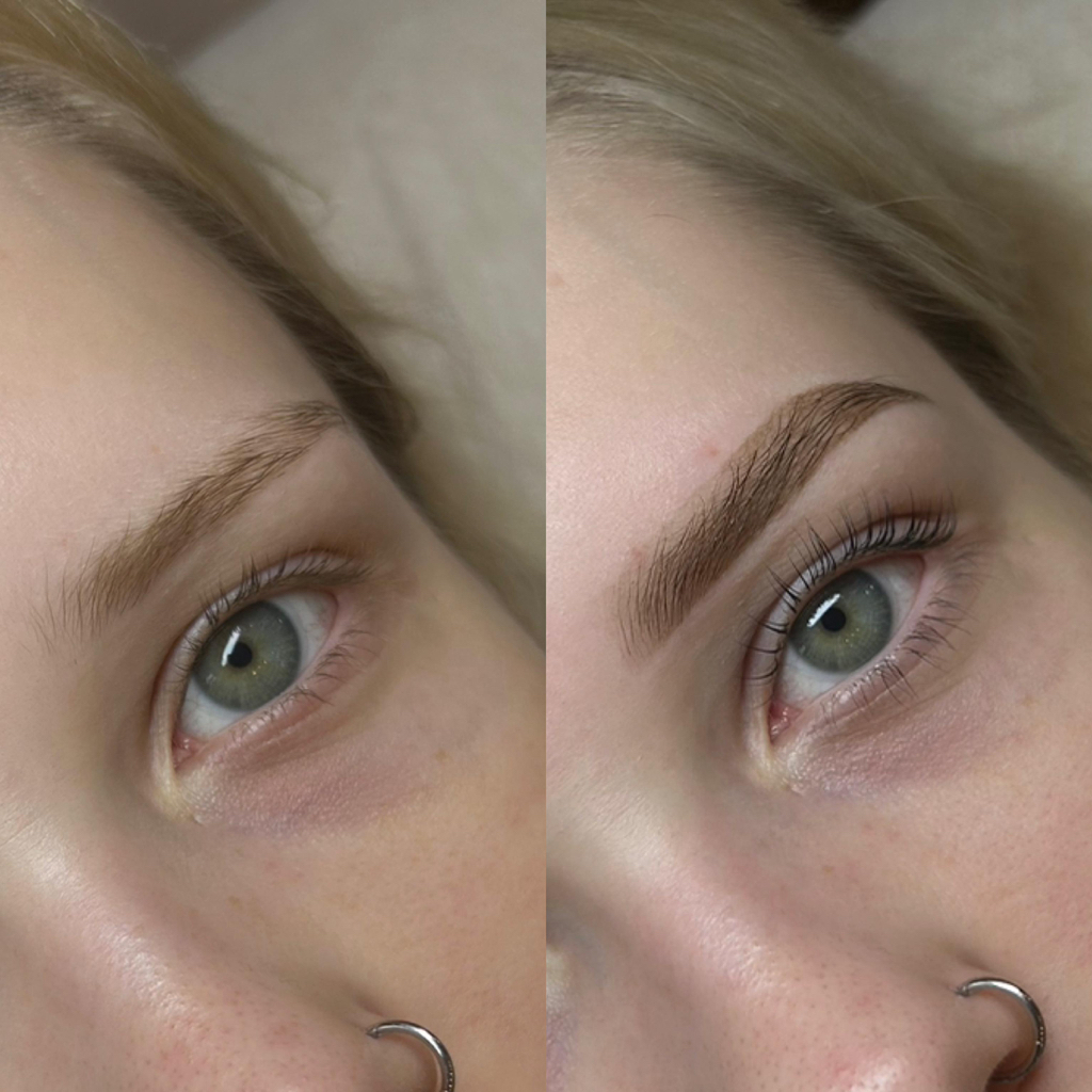 КОМПЛЕКС: Лами ресниц + Коррекция/окрашивание бровей