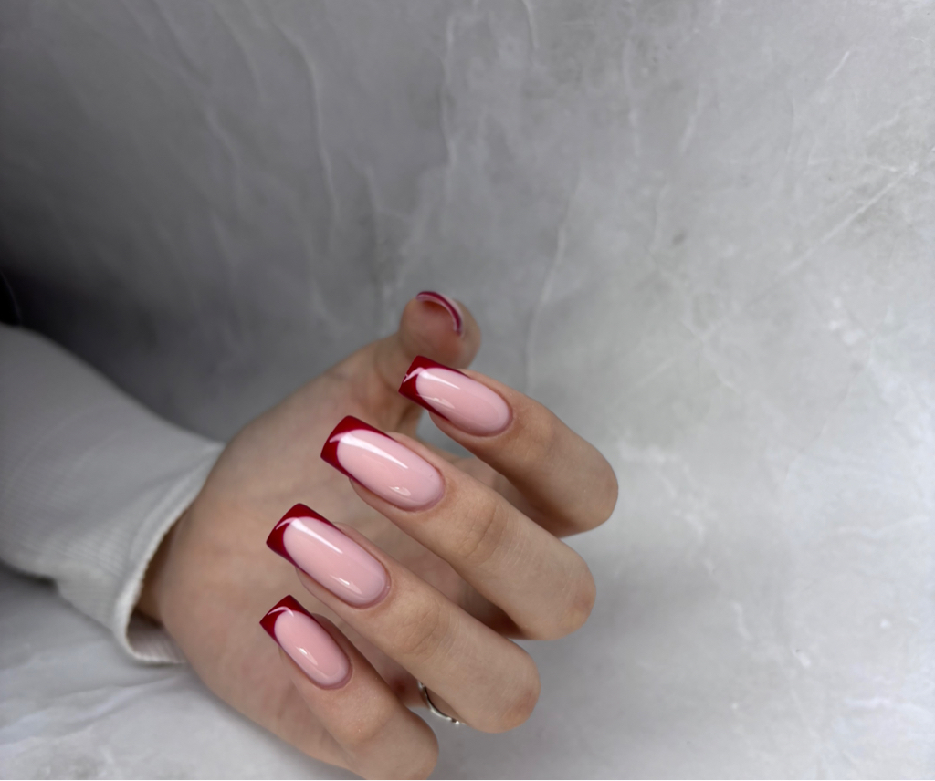 Маникюр укрепление френч