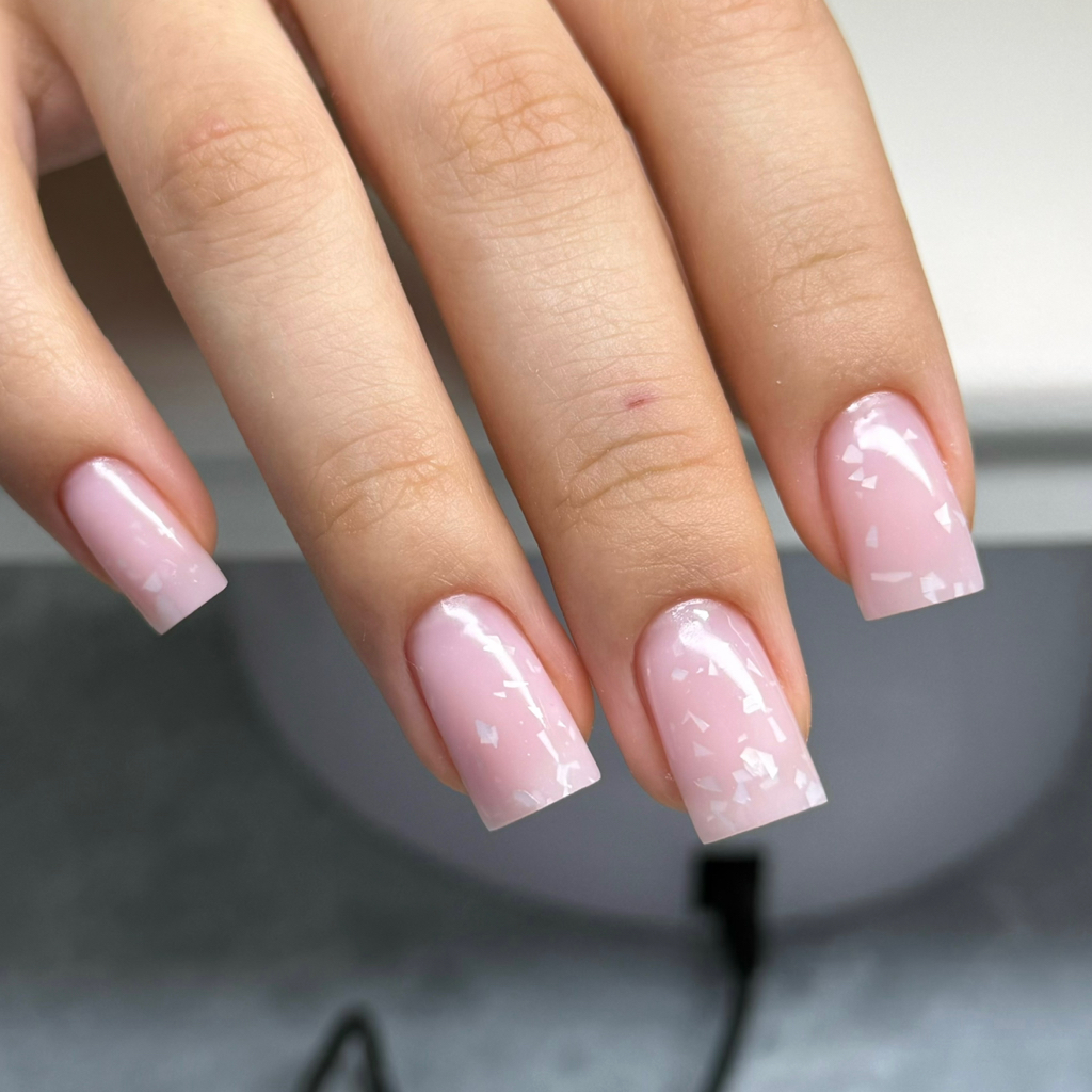 Маникюр с камуфлирующим покрытием гелем