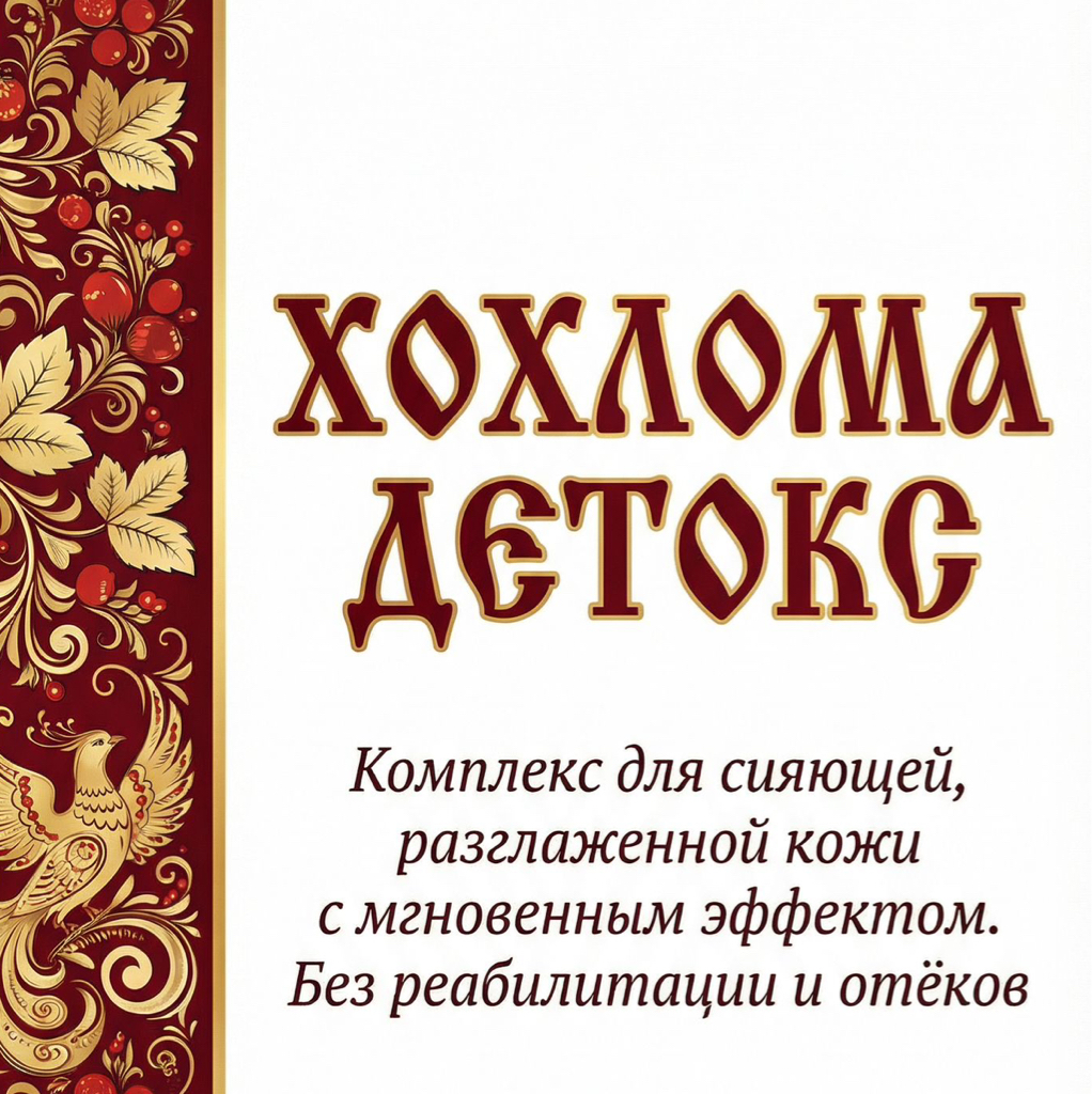 ХОХЛОМА-ДЕТОКС. Мгновенный и долгий лифтинг лица, сияние, восстановление и чистота кожи.