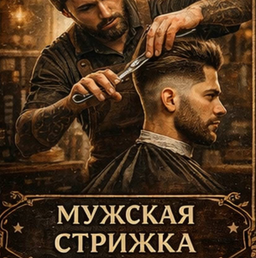 Стрижка  мужская ножницами