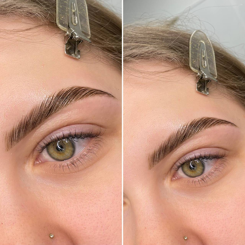 Долговременная укладка бровей с окрашиванием краской