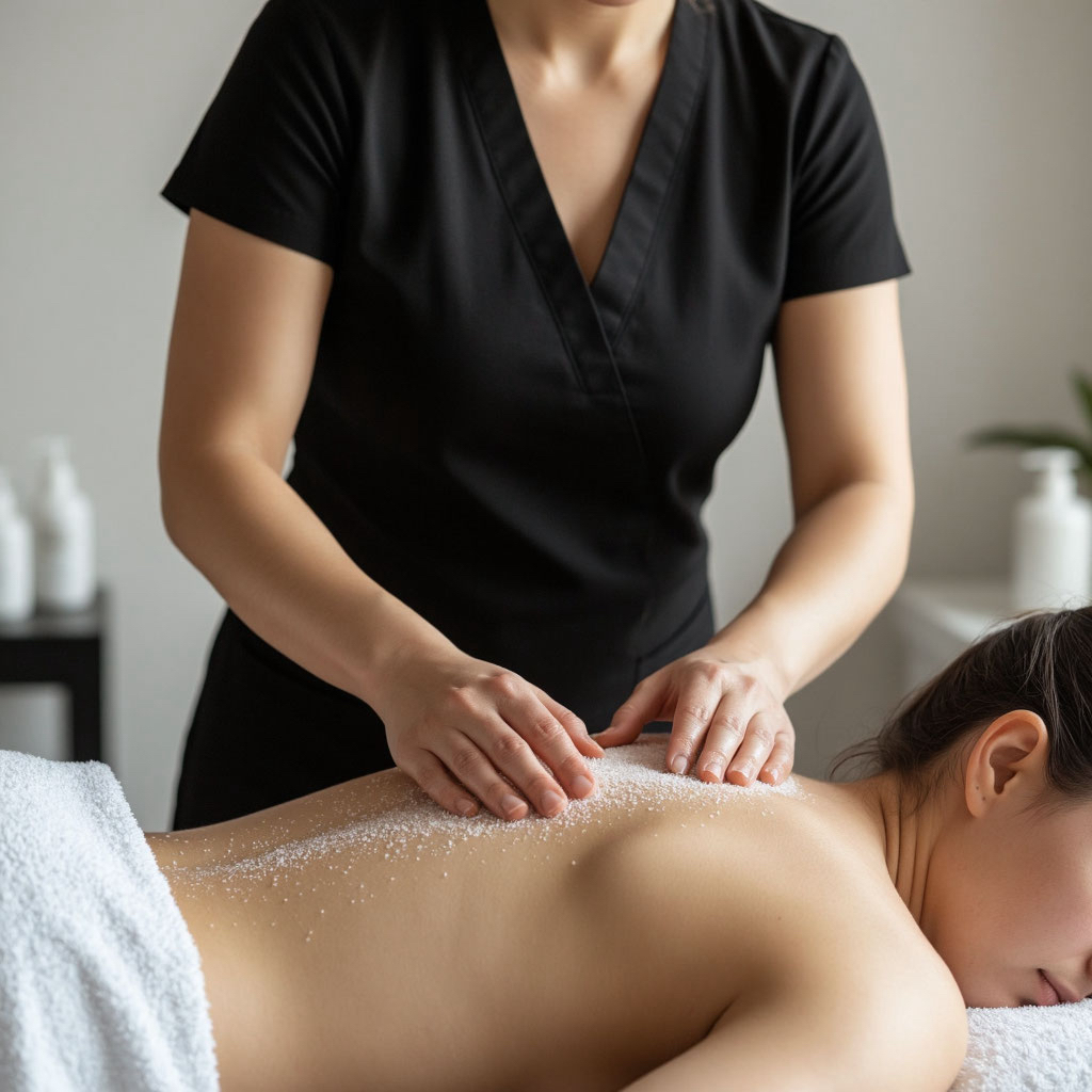 Солевой массаж с обертыванием